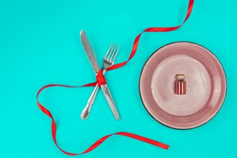 Romantic table setting for Valentines day or dinner date celebration wedding. Stock Photos