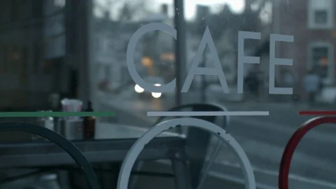 Romantic Table For Two By A Quaint City Street Cafe With Blurred Background Stock Footage 72896271