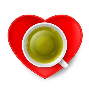 Romantic tea drinking Stock Illustration