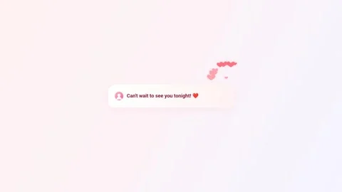 Romantic Text Message Chat Bubble UI Animation Stock Footage 337790099