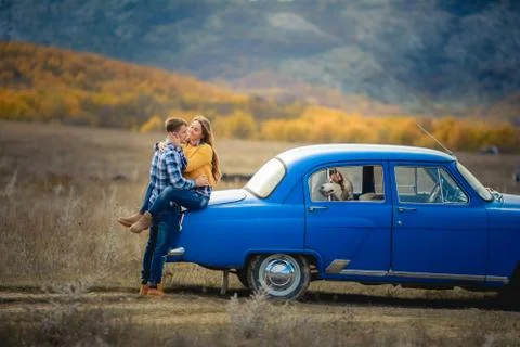 Romantic trip to the mountains Stock Photos