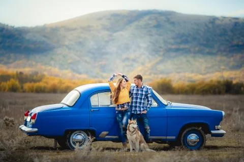 Romantic trip to the mountains Stock Photos