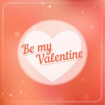 Romantic typography on a soft blurry background. Valentine's Day card. Stock Illustration