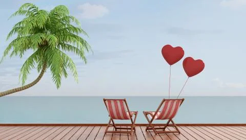 Romantic vacation Stock Illustration