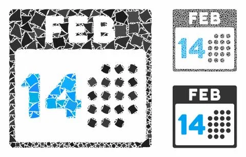 Romantic valentine day Composition Icon of Uneven Pieces Illustrazione stock