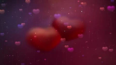 Romantic Valentine Hearts Background, Floating Heart shapes 動画素材 336610655