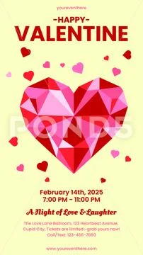 Romantic Valentine Poster Story PSD Template