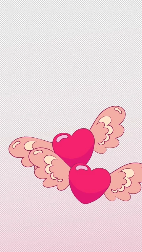 Romantic Valentine s Day background with flying winged hearts in soft pastel Stock Footage 328936939