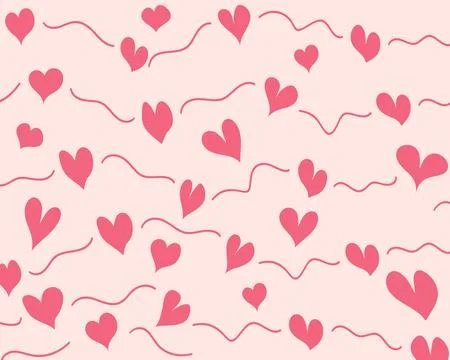 A romantic Valentine's Day backdrop featuring hearts and waves. Flat vector. Stock Illustration