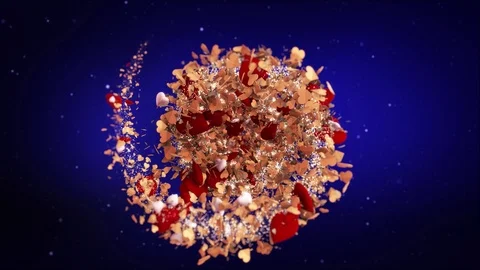 Romantic Valentine's Day background loopable red hearts, perfect background for Vidéo 95095475
