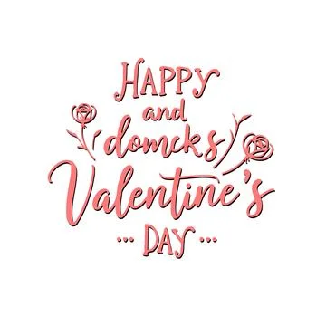 Romantic Valentine's Day Elegant Script Message イラスト素材