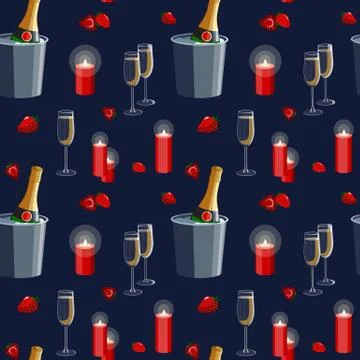 Romantic Valentine's day proposal date declaration of love seamless pattern i Stock Illustration