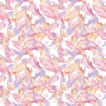 Romantic Vector Feather Pattern Illustrazione stock