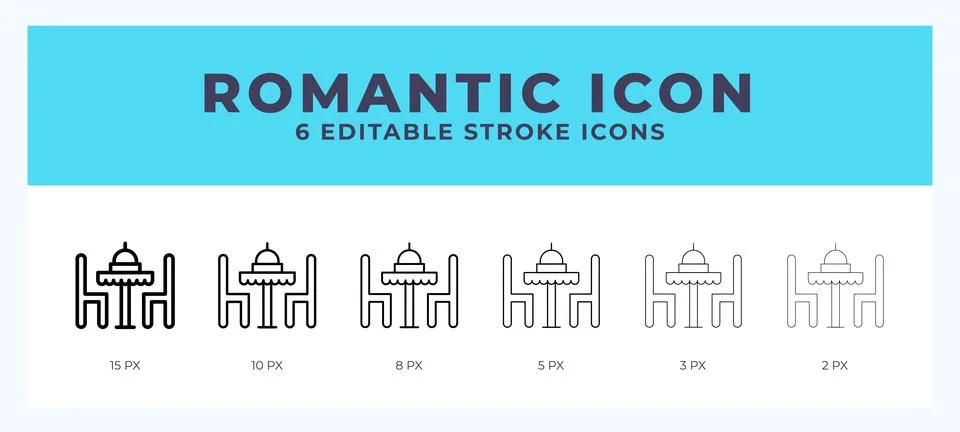Romantic vector icon for web and app. Editable stroke vector illustration Stock Illustration