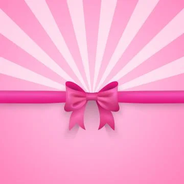Romantic vector pink background with cute bow and pattern Stockillustratie