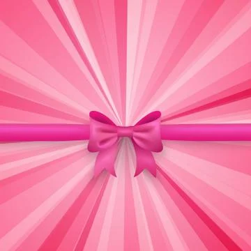 Romantic vector pink background with cute bow and pattern Stockillustratie