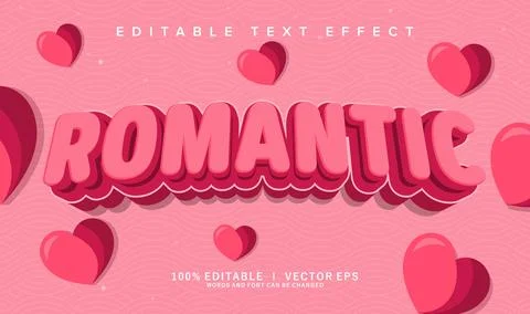 Romantic vector text effect with modern style design Stock Illustration