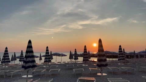 Romantic view of beach Urbani during sunrise in Italy Stock Footage 244325627