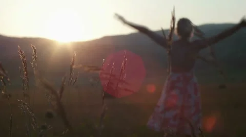 Romantic view at sunset time, golden light Stock Footage 53695054
