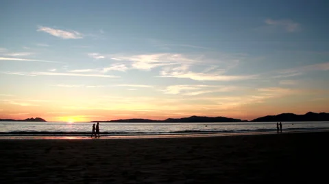 Romantic walk in the beach Stock Footage 51990571