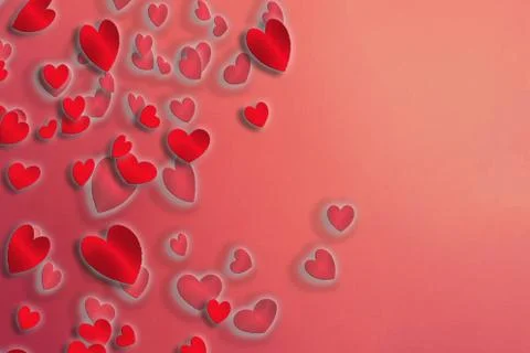 Romantic wallpaper with hearts texture background pink. valentines concept Stock Illustration