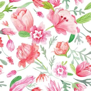 Romantic Watercolor Summer pattern Stock Illustration