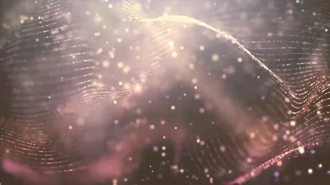 Romantic Wavy Lines And Particles Animation Loop  Video stock 220196956