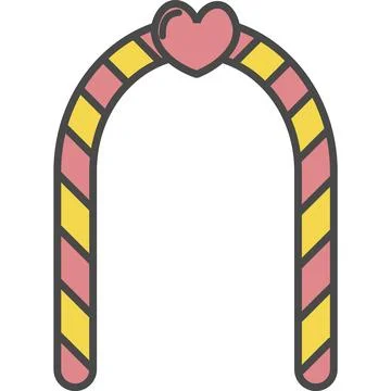 Romantic wedding arch vector icon Stock Illustration