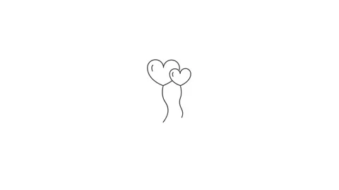 Romantic wedding cake outline icon with smooth motion graphics Stock Footage 342735071