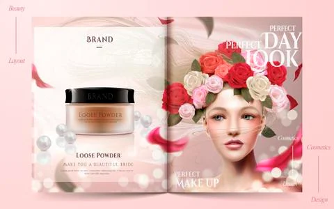 Romantic wedding magazine Illustrazione stock