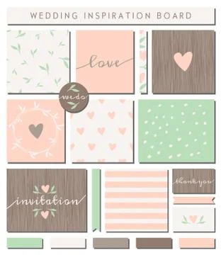 Romantic Wedding Paper Collection Stock-Illustration