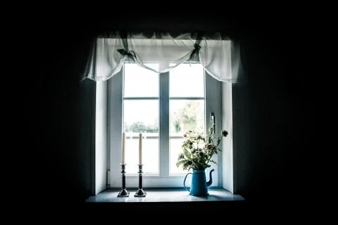 Romantic window Stock Photos