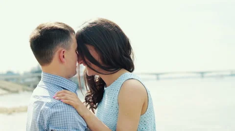 Romantic Young Couple Embracing . Stock Footage 65137972