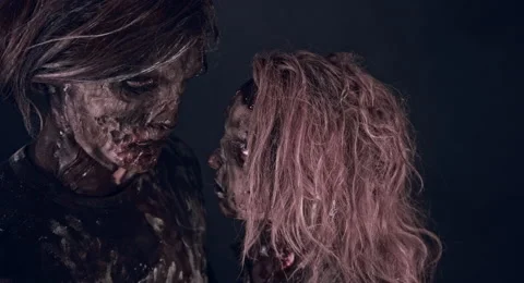 Romantic zombies. Stock Footage 66792297