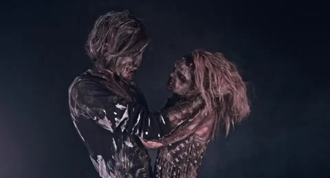 Romantic zombies. Stock Footage 66802383