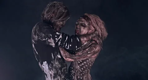 Romantic zombies. Video stock 66804501