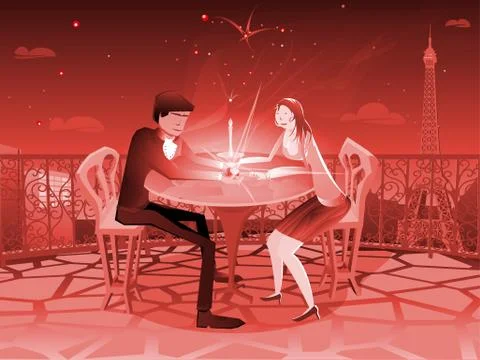 Romantics starry valentine Ilustração Stock
