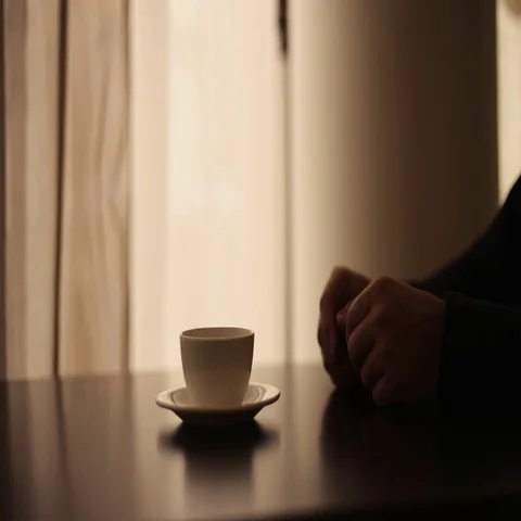 Romatic Cup of white coffee Stock Footage 69573973