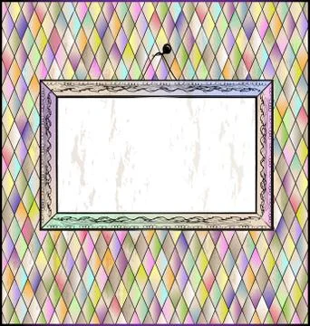 Romb background with abstract frame Stock Illustration