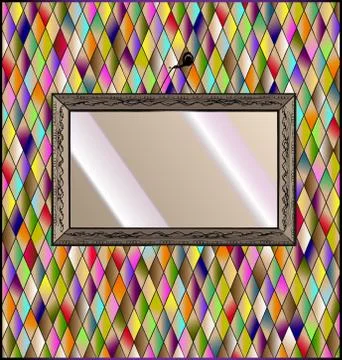 Romb background with abstract mirror Stock Illustration