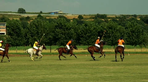 Rome 2015 Polo challenge. Slight slow motion. N Editorial use Stock Footage 64640725