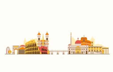 Rome abstract skyline Stock Illustration