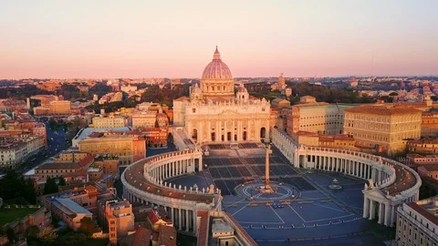 Rome aerial view fly orbit on st peter square Stock Footage 106520551