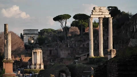 Rome ancient ruins at sunset Stock Footage 302559865
