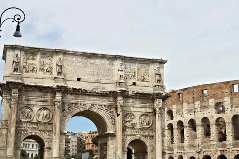 Rome. Arch of Constantine. The arch is located near the Colosseum Stock-Fotos