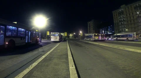 Rome Bus Station Time Lapse 4k Stock Footage 36253174