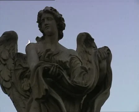 ROME CASTELSANTANGELO angel and moon appear Stock Footage