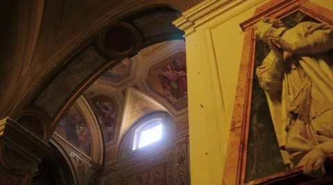 Rome Catholic Church interior Stock Footage