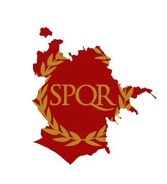 Rome city map vector silhouette illustration Coat of Arms of empire. Illustrazione stock