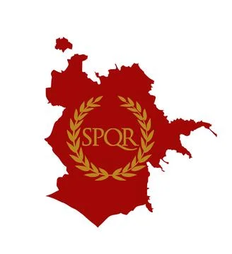 Rome city map vector silhouette illustration Coat of Arms of empire. Illustrazione stock